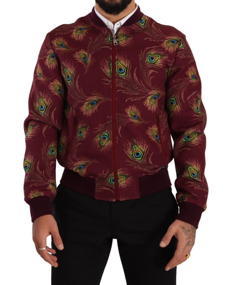 Red Peacock Polyester Stretch Full Zip Jacket