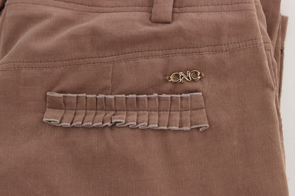 Brown Cropped Corduroys Pants
