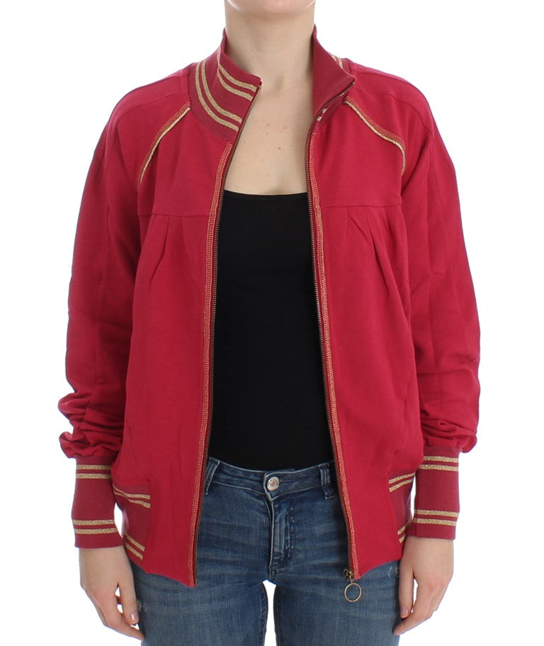 Pink Mock Zip Cardigan Sweatshirt Sweater