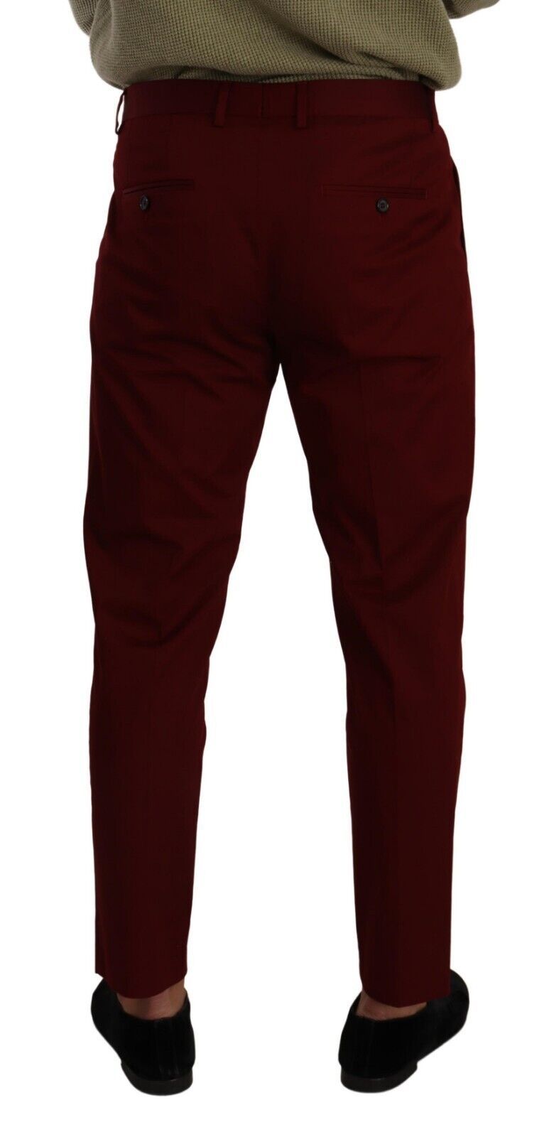 Dark Red Cotton Mens Chinos Trouser Dress Pants