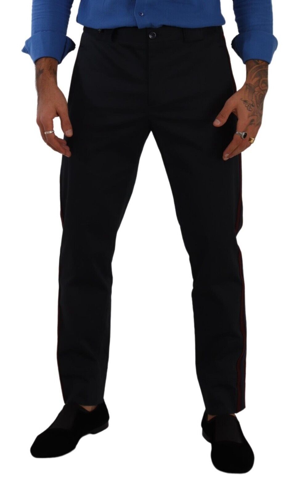 Blue Bordeaux Cotton Skinny Chino Pants