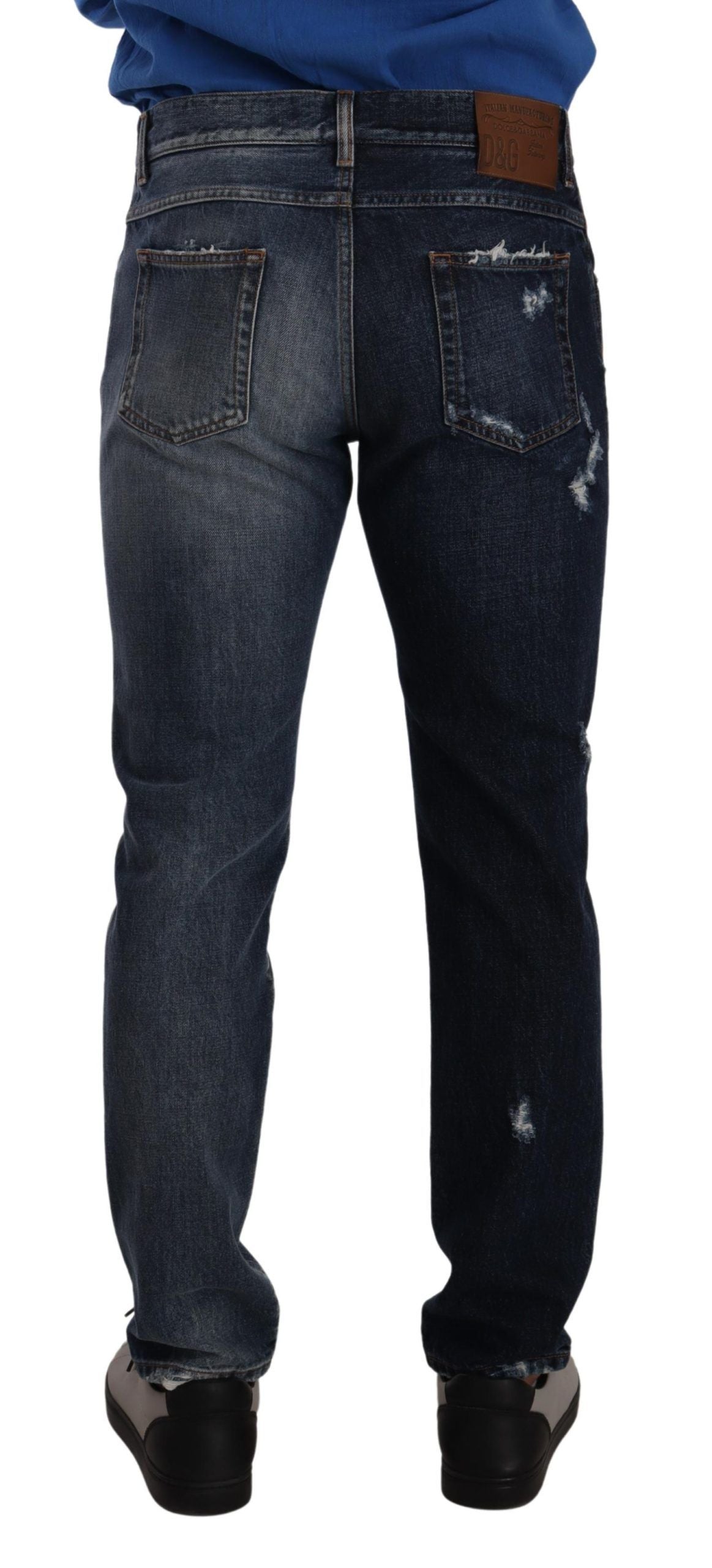 Blue Cotton Regular Denim Trousers Jeans