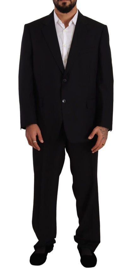 Black Polyester Single Breasted Formal Suit