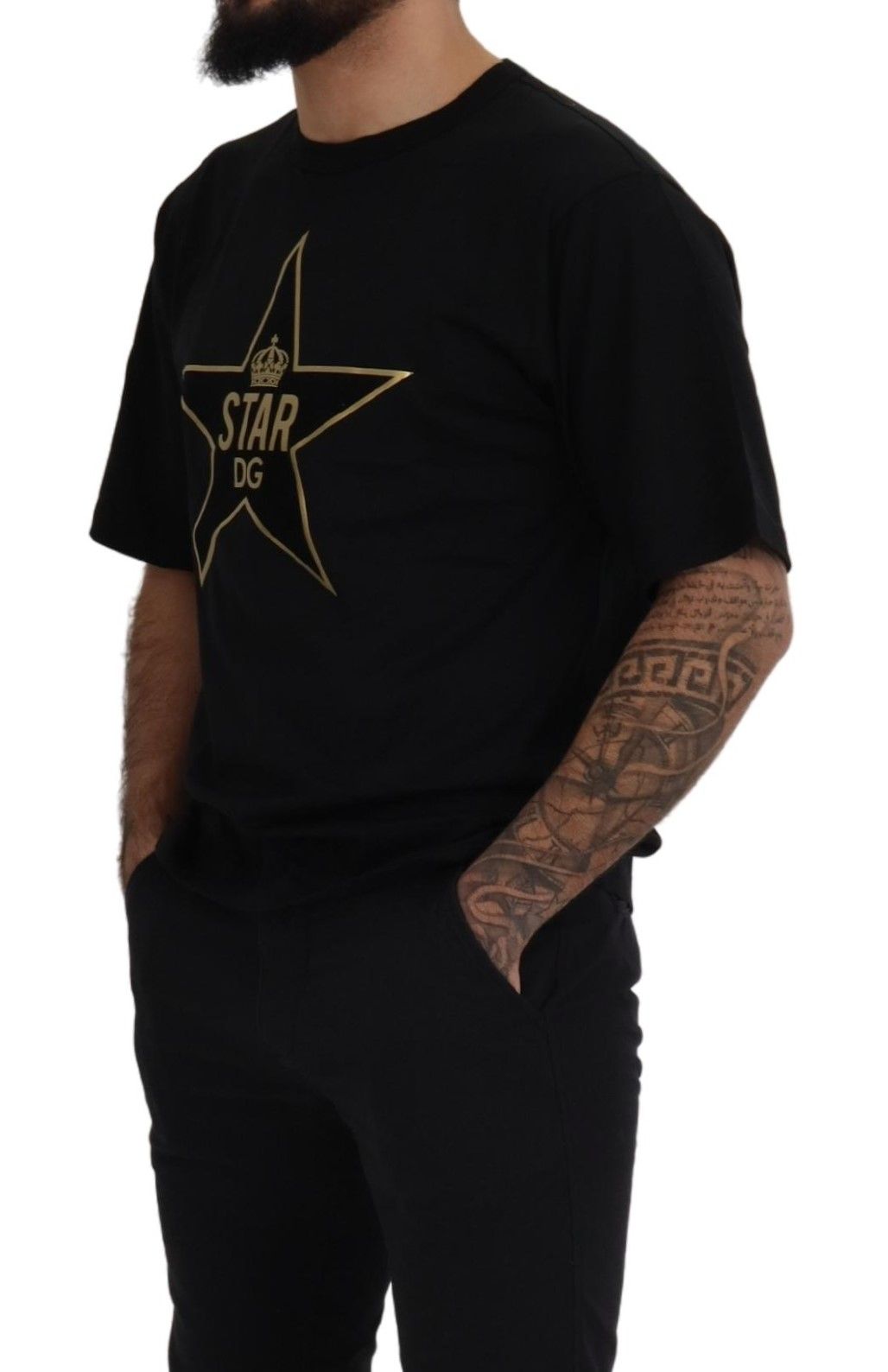 Black Gold STAR Crown DG Cotton Crewneck T-shirt