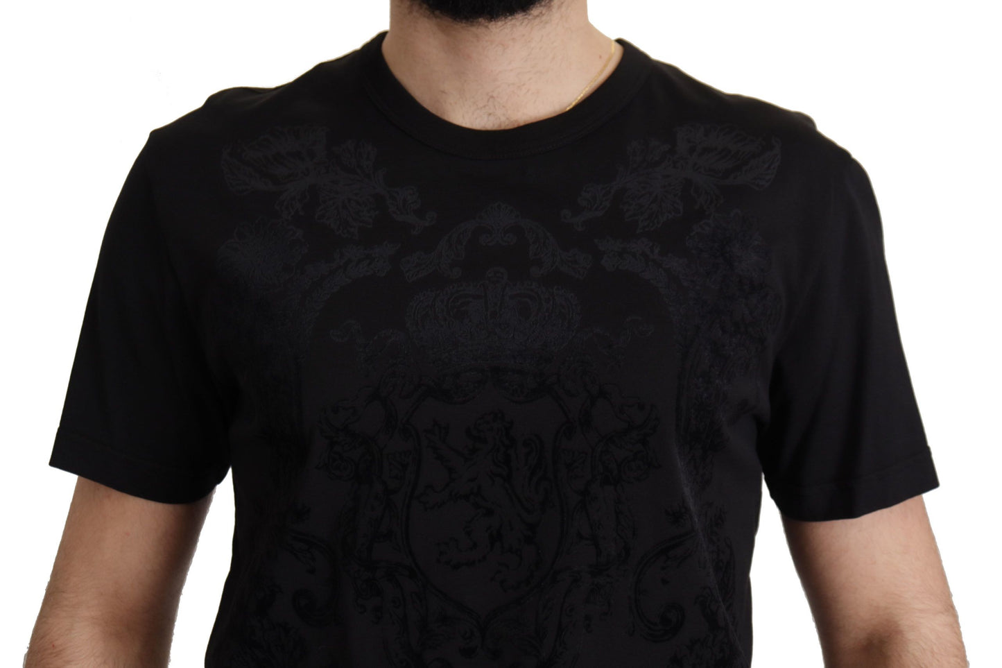 Black DG Baroque Cotton Crewneck T-shirt