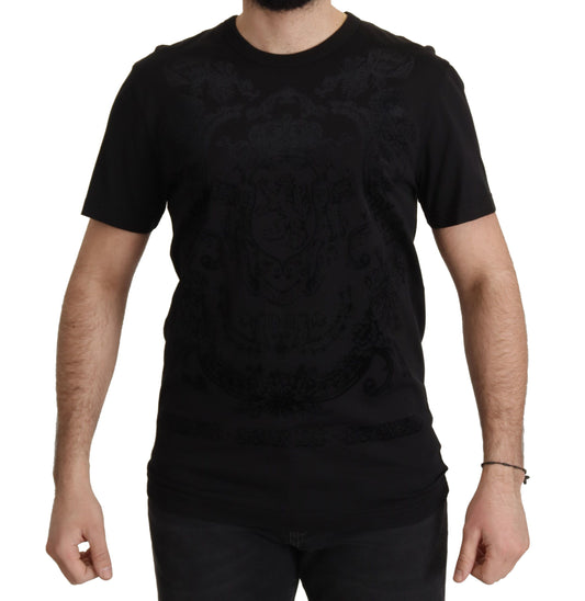 Black DG Baroque Cotton Crewneck T-shirt