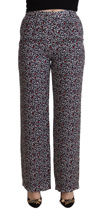 Black High Waist Printed Straight Pants