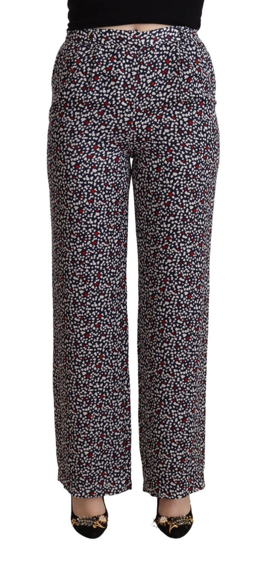 Black High Waist Printed Straight Pants