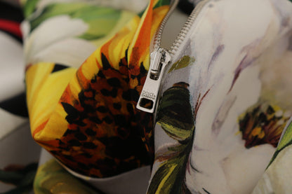 Multicolor Charmeuse Floral Sheath Jaquard Pachwork Dress