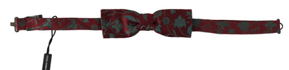 Maroon Pattern Adjustable Neck Papillon Bow Tie