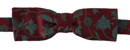 Maroon Pattern Adjustable Neck Papillon Bow Tie