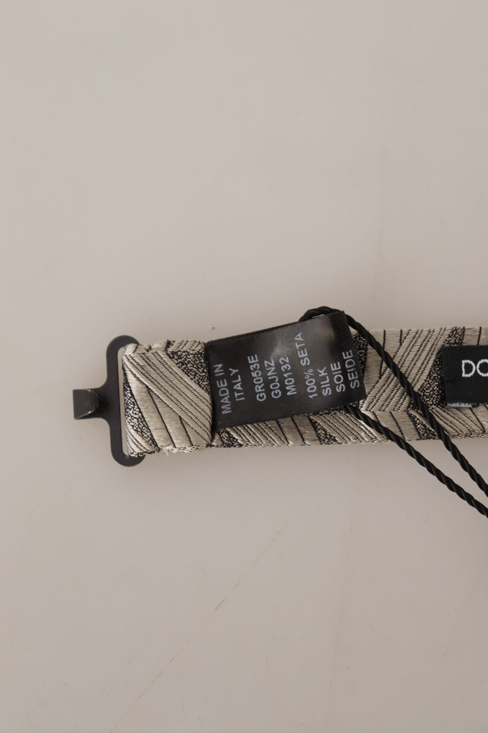 Gray 100% Silk Adjustable Neck Papillon Bow Tie