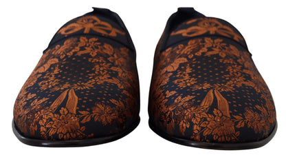 Blue Rust Floral Slippers Loafers Shoes