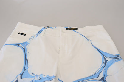 White Blue Denim Cotton Jeans Stretch Skinny Fit Pant