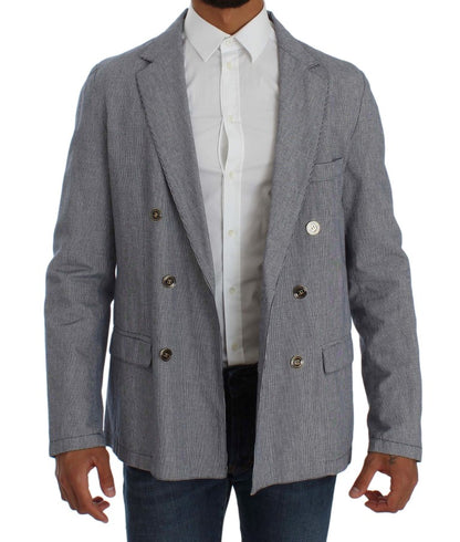 Blue Double Breasted Regular Fit Blazer