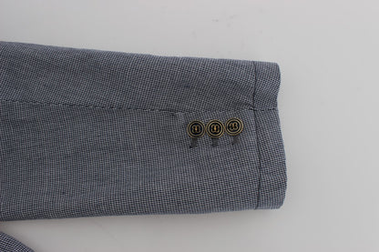 Blue Double Breasted Regular Fit Blazer