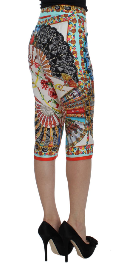Multicolor Majolica Sicily Silk Pants