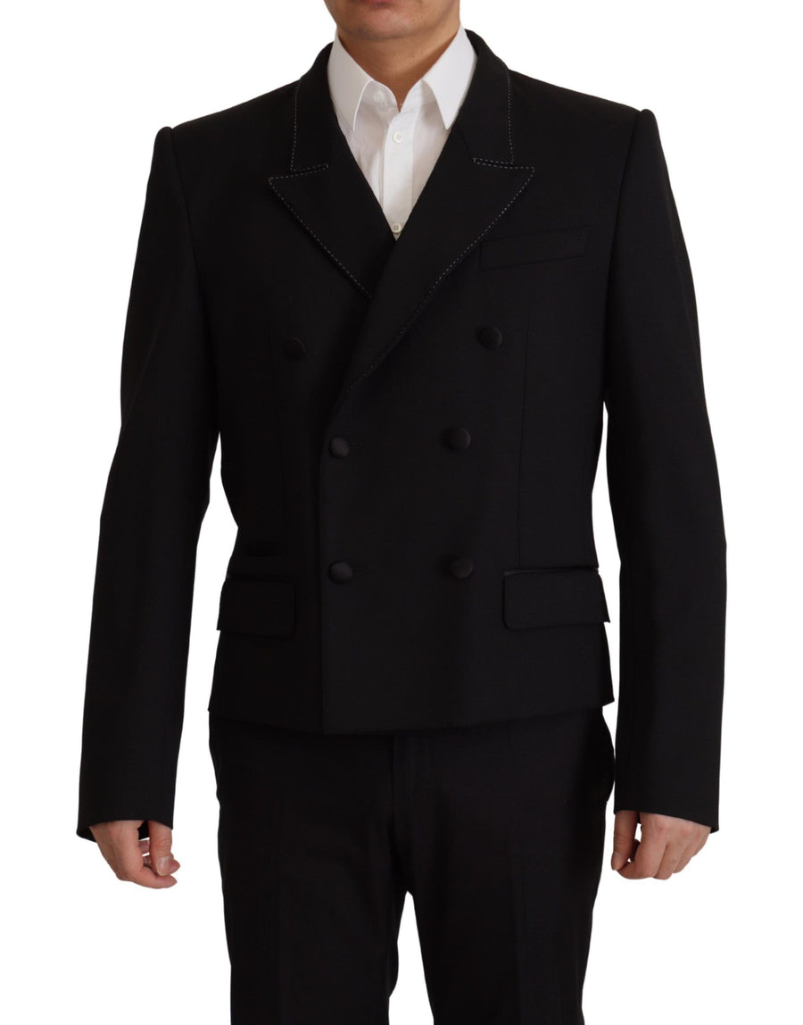Black Double Breasted Coat Blazer Jacket