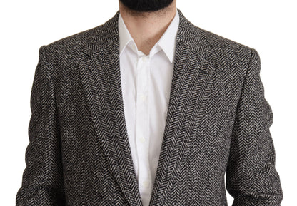 Gray Cotton Single Breasted Fantasy Blazer