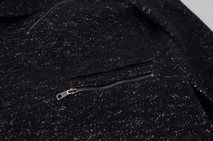 Black Wool Double Breasted Coat Men Jacket