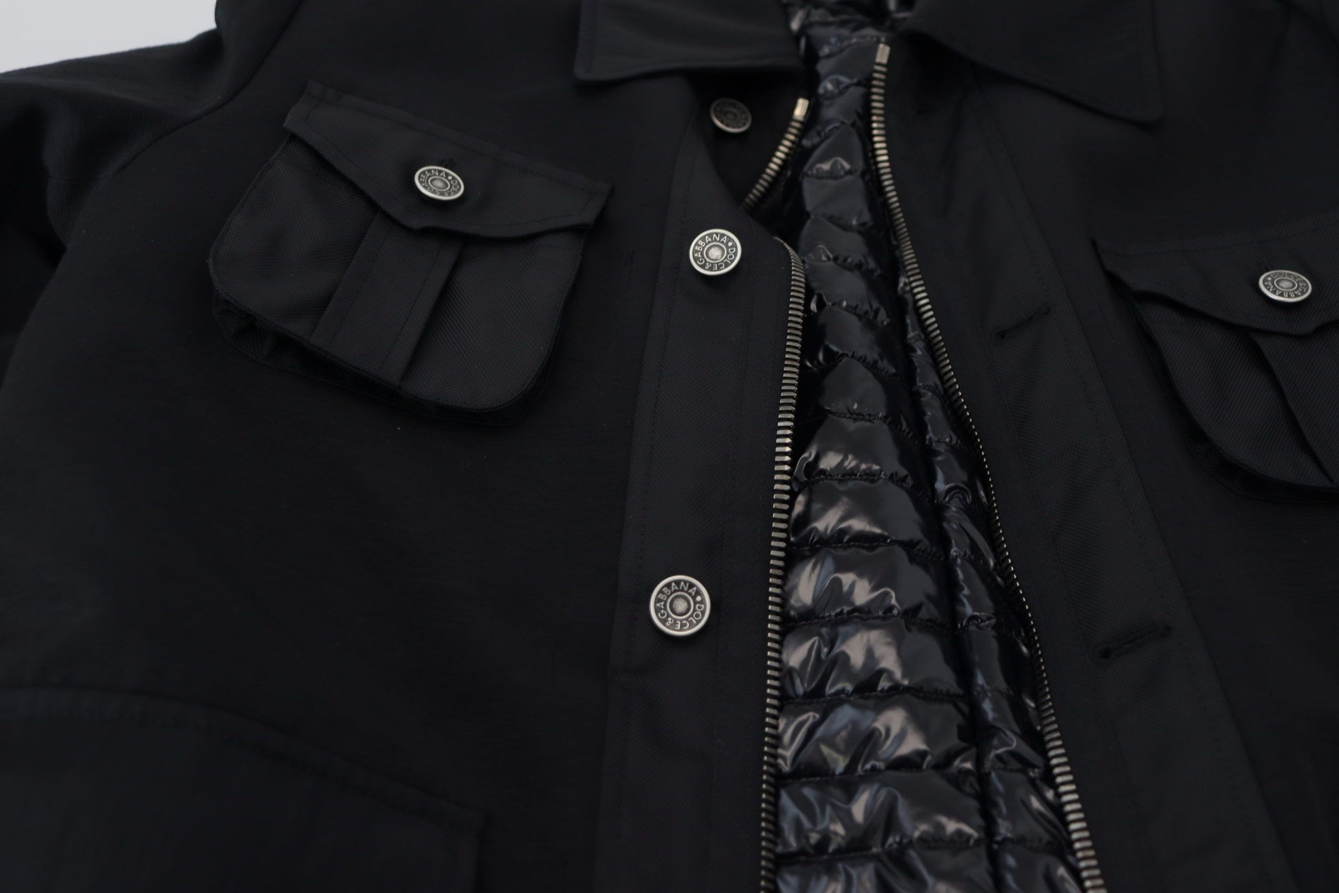 Black Wool Collared Full Zip Jacket