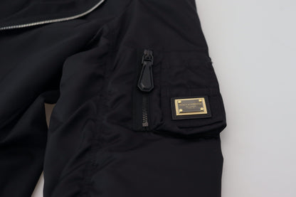 Black Wool Full Zip Long Sleeves Jacket