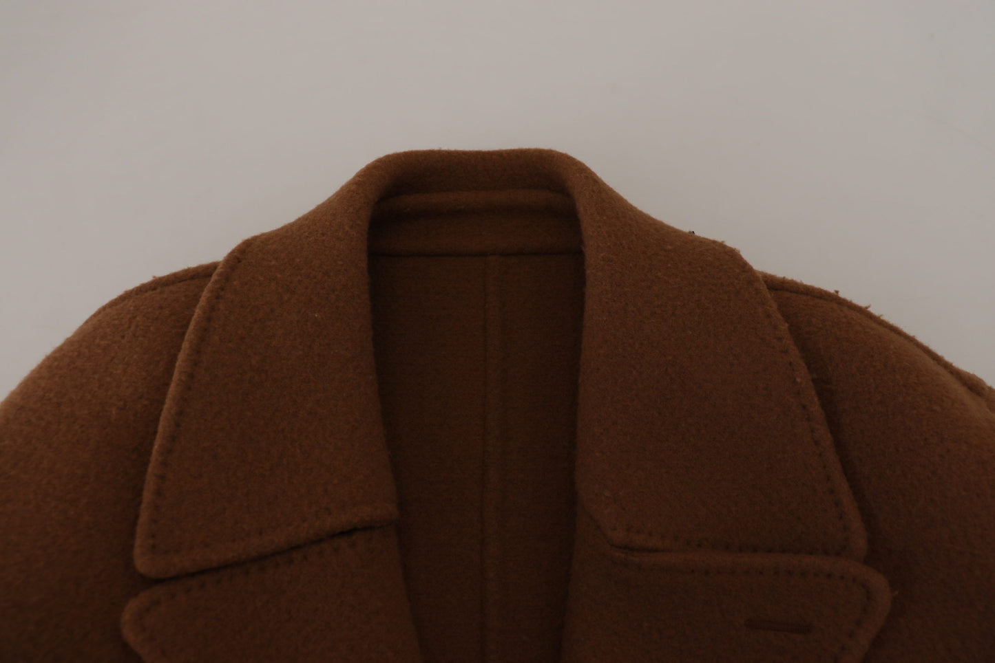 Brown Nylon Double Breasted Coat Jacket