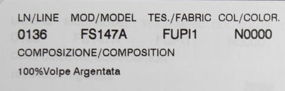 Black Fox Fur Collar Scarf