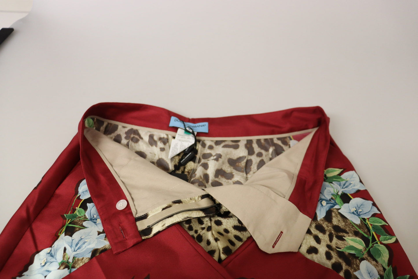 Multicolor Leopard Flora Printed Mid Waist Trouser Pants