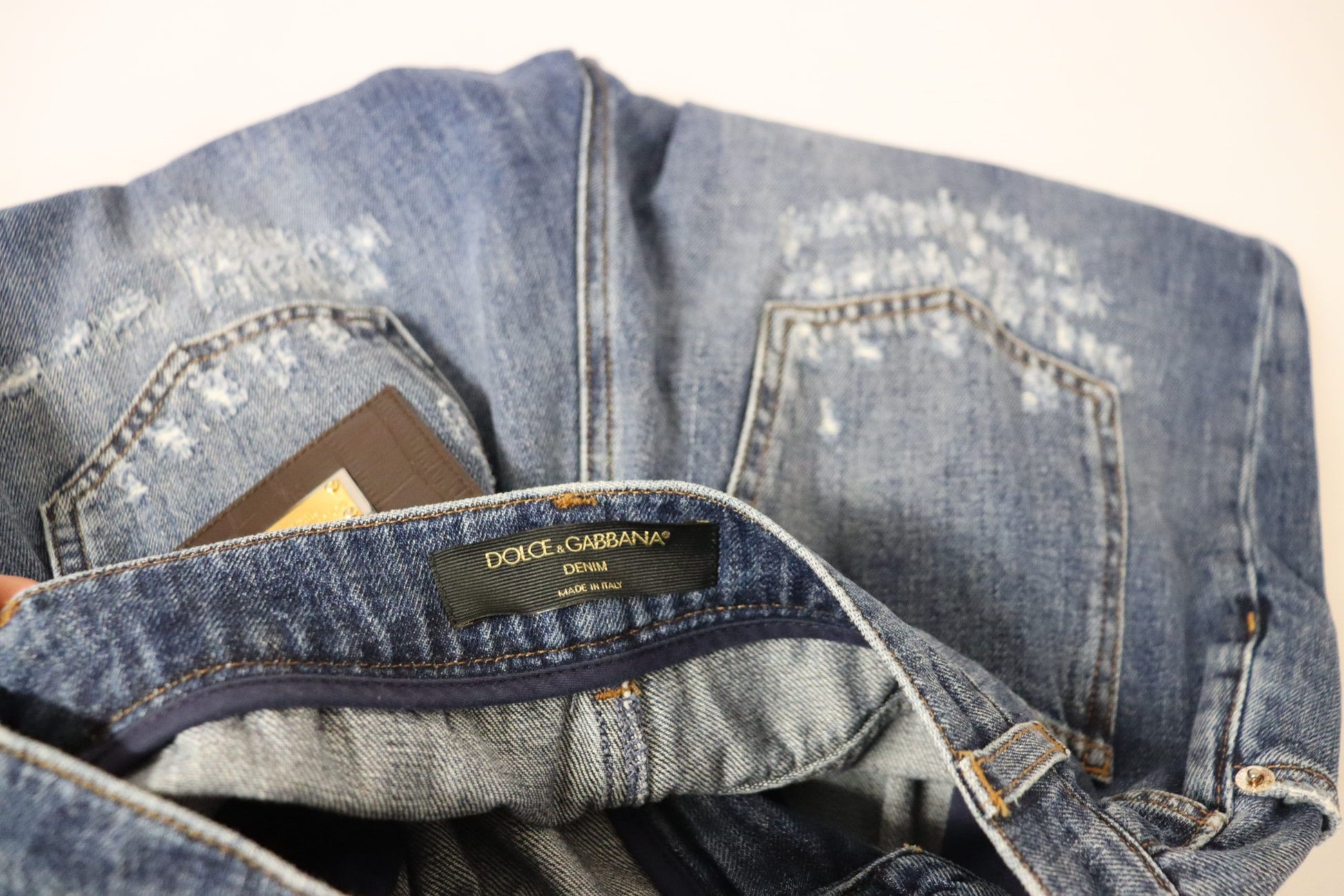 Blue Washed High Waist Loose Fit Pants