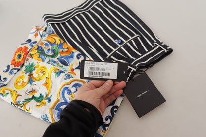 Multicolor Stripes Majolica Bermuda Shorts