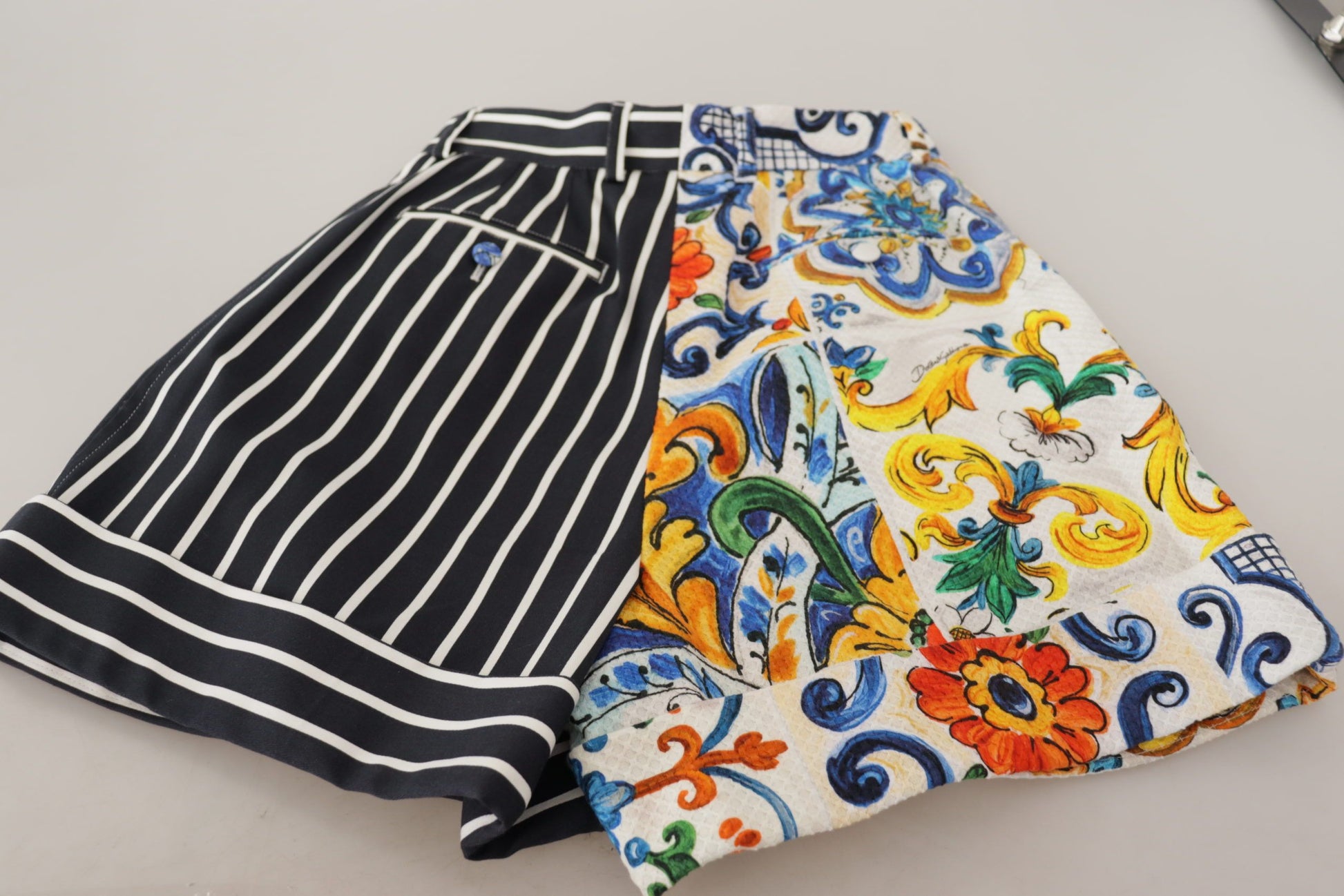 Multicolor Stripes Majolica Bermuda Shorts