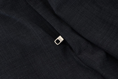 Gray Checked Cargo Trousers Stretch Pants