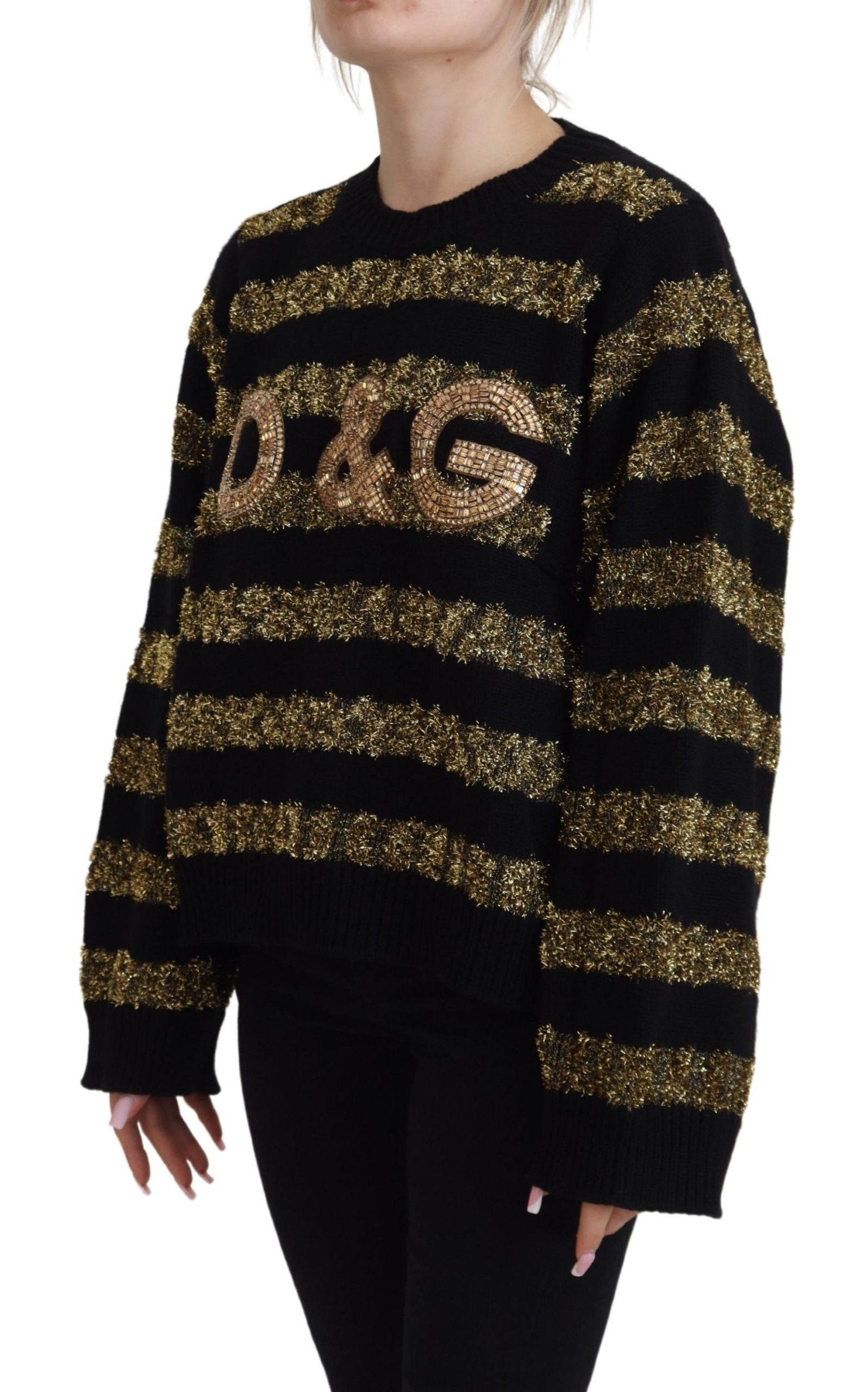 Black Gold D&G Crystal Cashmere Sweater