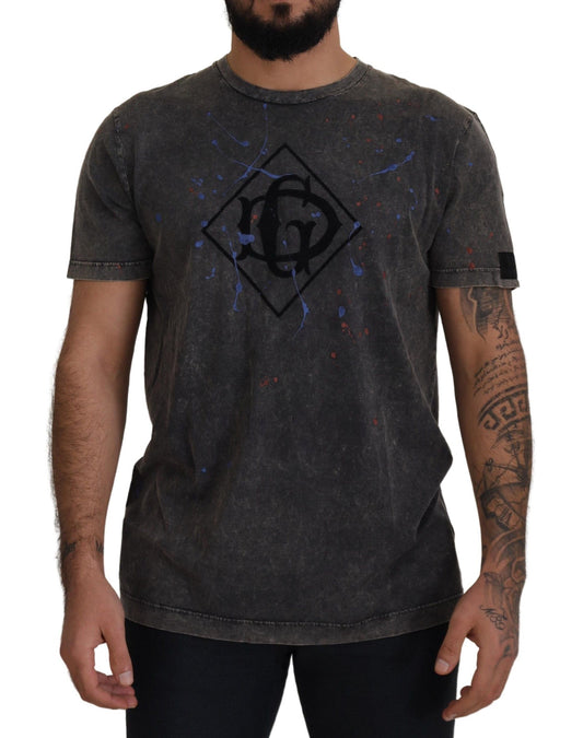 Gray Discolored Effect DG Logo T-shirt