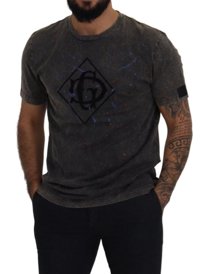 Gray Discolored Effect DG Logo T-shirt