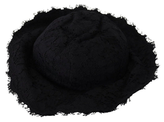 Black Cotton Wide Brim Shade Hat