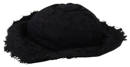 Black Cotton Wide Brim Shade Hat