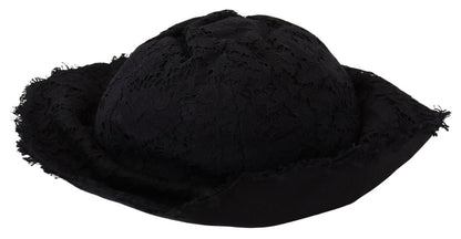 Black Cotton Wide Brim Shade Hat