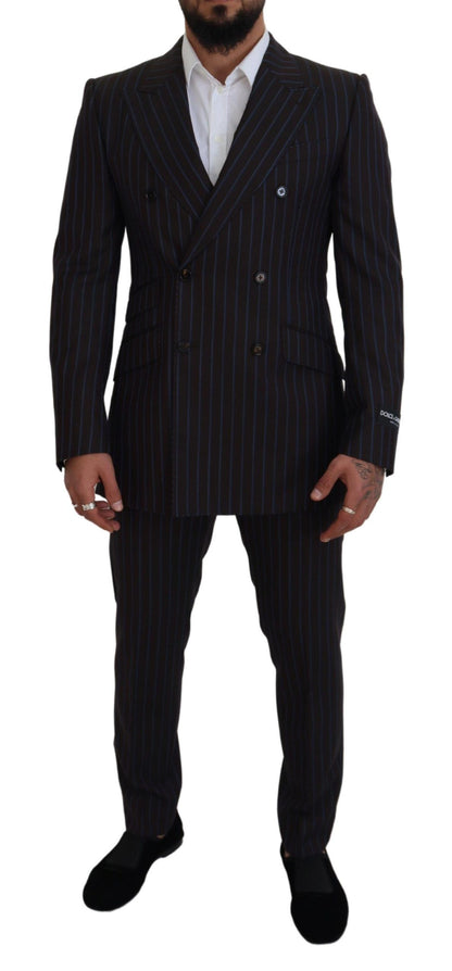 Black Striped Wool Formal 2 Piece Suit