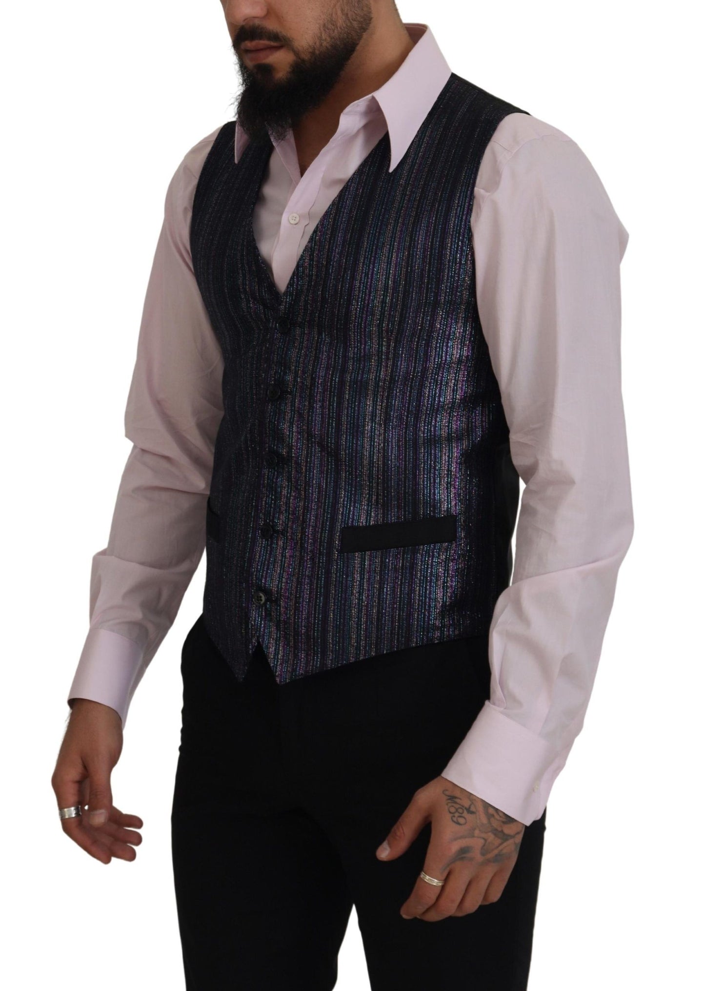Multicolor Polyester Waistcoat Dress Formal Vest