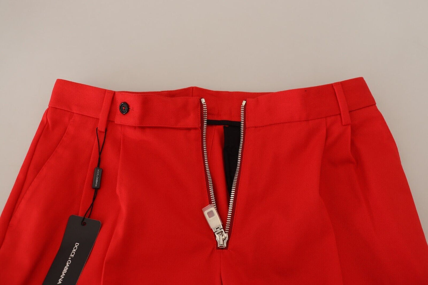 Red Straight Fit Men Trousers Cotton Pants