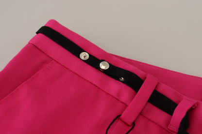 Pink Zipper Buckle Waist Trousers Pants