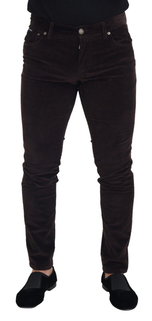 Brown Corduroy Men Casual Trouser Pants