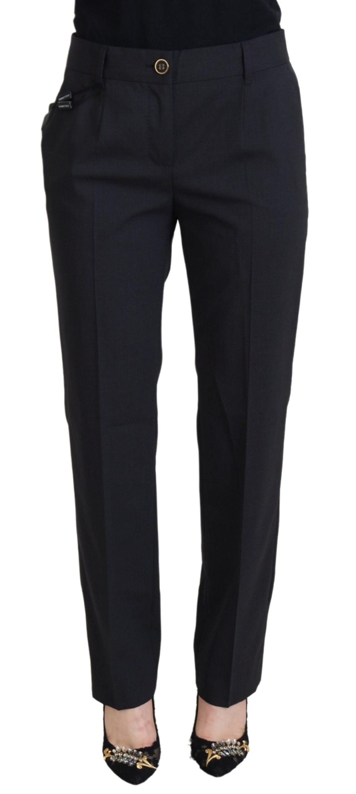 Grey Women Formal Tapered Pants