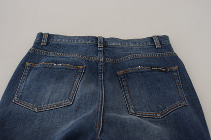 Blue Cotton High Waist Skinny Denim Jeans