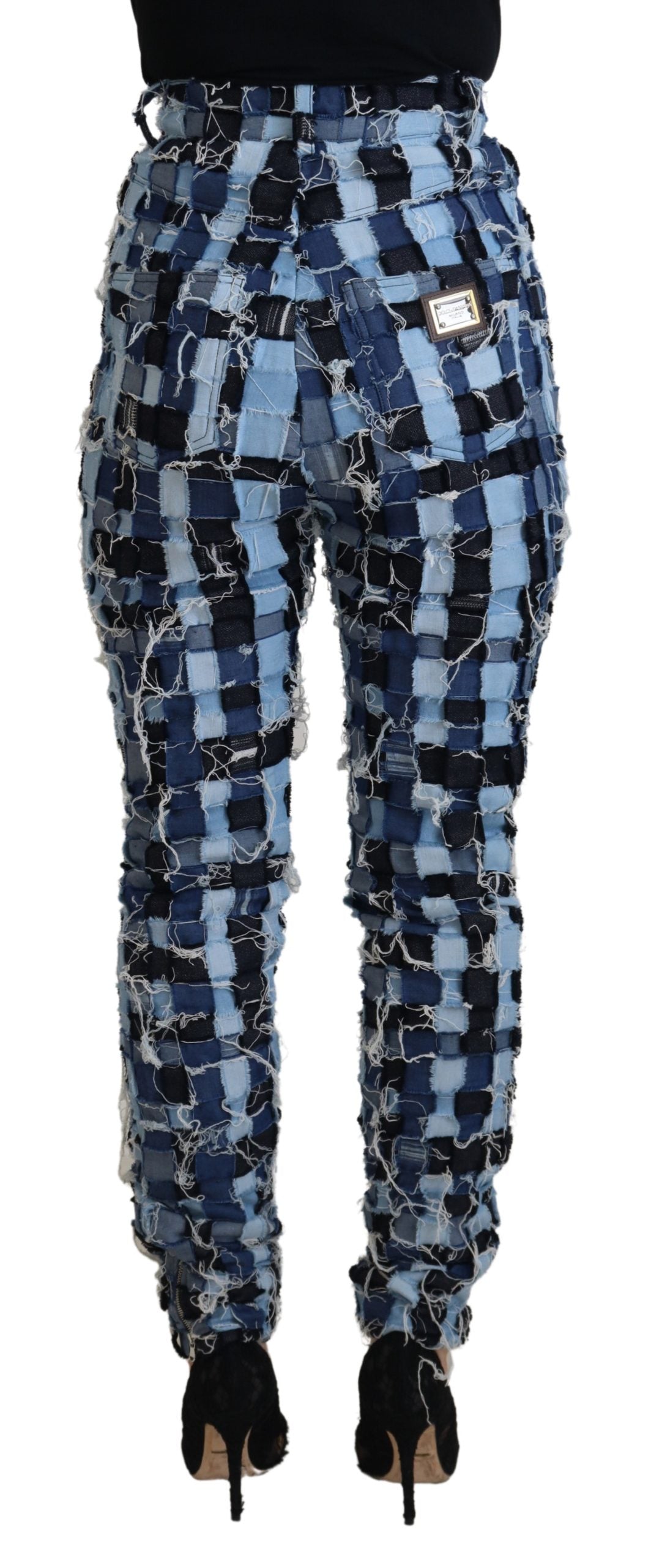 Multicolor Patchwork Cotton Denim Jeans