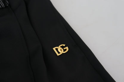 Black Straight Fit Cotton Pants