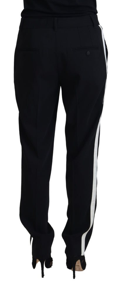 Black Tapered Women Wool Pants
