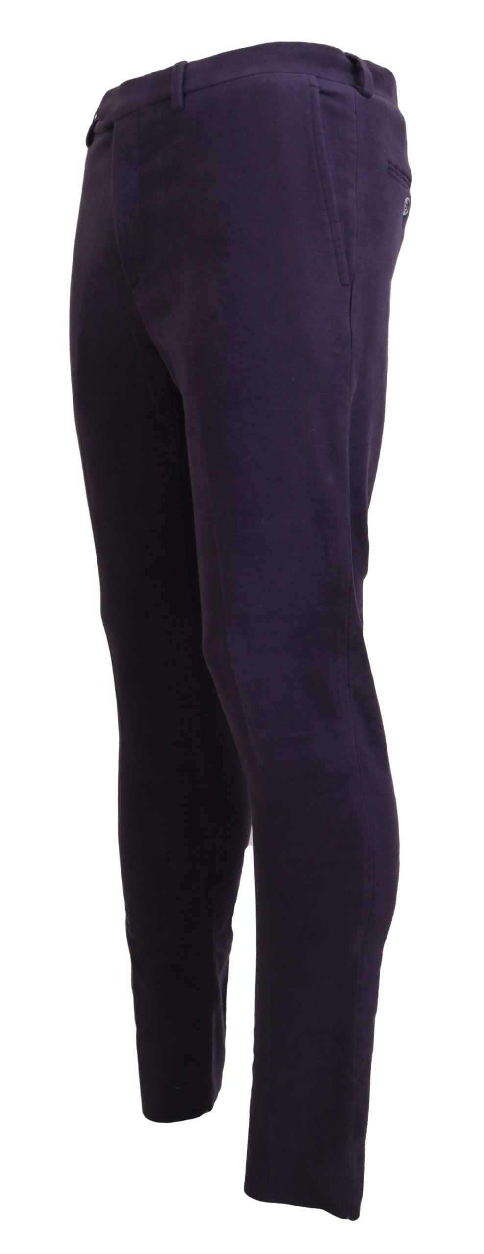 Purple Pure Cotton Tapered Mens Pants